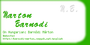 marton barnodi business card