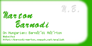 marton barnodi business card